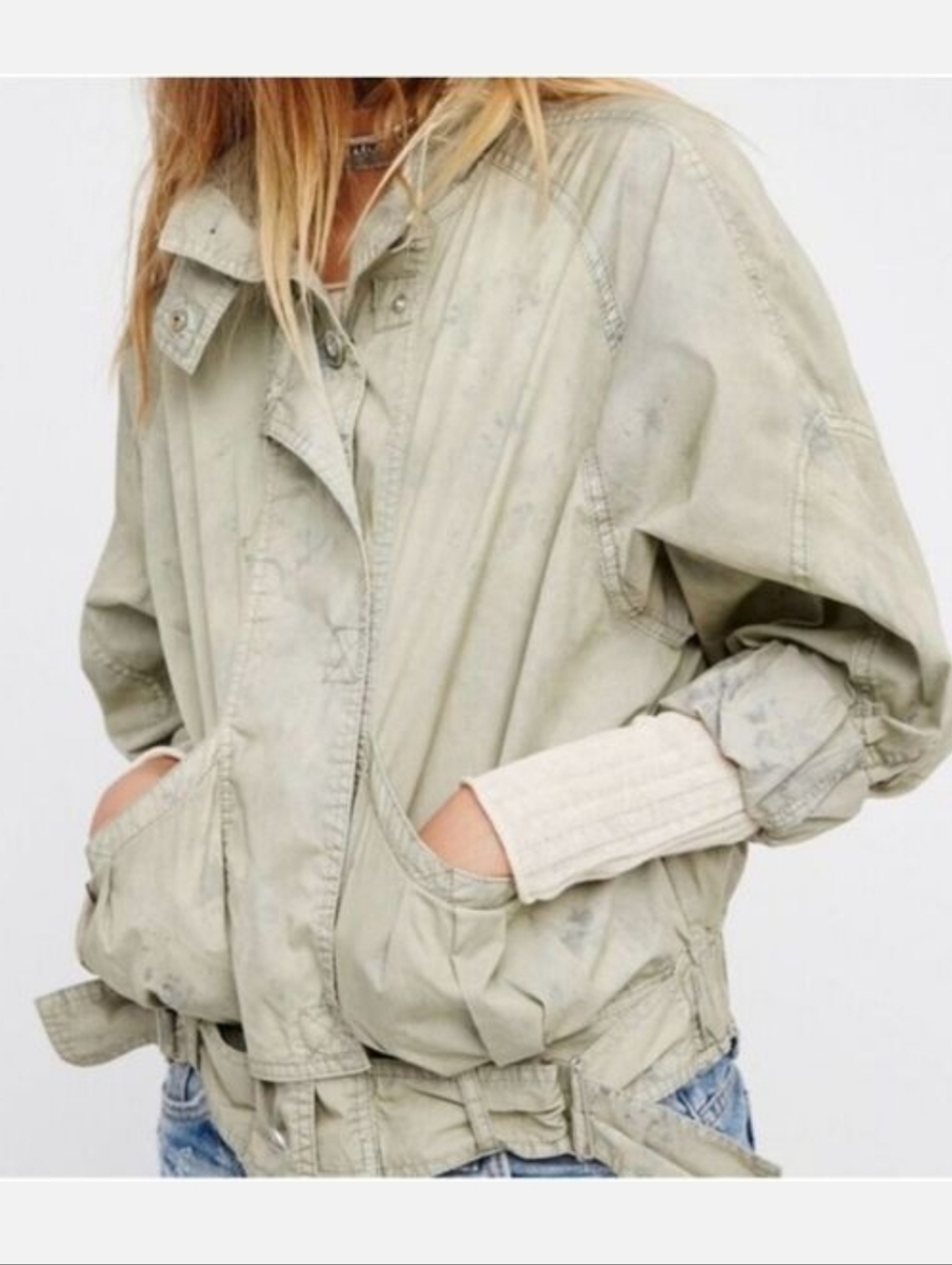 Free People Parachute Jacket Green Size XS